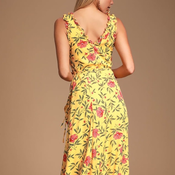 Lulus Blossoming Heart Ruffled High-Low Wrap Dress - Picture 5 of 6